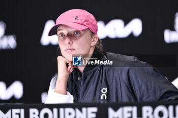 2024-01-20 - Iga Swiatek during a press conference during the Australian Open AO 2024 Grand Slam tennis tournament on January 20, 2024 at Melbourne Park in Australia. Photo Victor Joly / DPPI - TENNIS - AUSTRALIAN OPEN 2024 - WEEK 1 - INTERNATIONALS - TENNIS