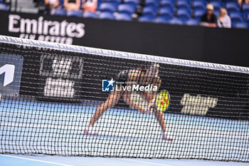 2024-01-21 - Illustration of a tennis player behind the net during the Australian Open AO 2024 Grand Slam tennis tournament on January 21, 2024 at Melbourne Park in Australia. Photo Victor Joly / DPPI - TENNIS - AUSTRALIAN OPEN 2024 - WEEK 1 - INTERNATIONALS - TENNIS