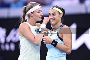 2024-01-21 - Caroline Garcia and Kristina Mladenovic in a women's double match during the Australian Open AO 2024 Grand Slam tennis tournament on January 21, 2024 at Melbourne Park in Australia. Photo Victor Joly / DPPI - TENNIS - AUSTRALIAN OPEN 2024 - WEEK 1 - INTERNATIONALS - TENNIS