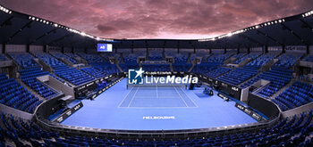 2024-01-21 - General view ambiance or ambience illustration of empty Show Court Arena or Kia stadium during the Australian Open AO 2024 Grand Slam tennis tournament on January 21, 2024 at Melbourne Park in Australia. Photo Victor Joly / DPPI - TENNIS - AUSTRALIAN OPEN 2024 - WEEK 1 - INTERNATIONALS - TENNIS