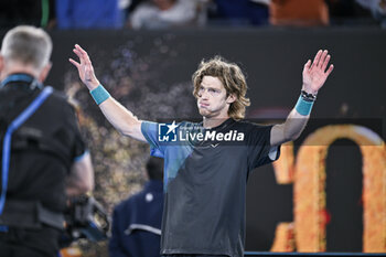 2024-01-21 - Andrey Rublev of Russia during the Australian Open AO 2024 Grand Slam tennis tournament on January 21, 2024 at Melbourne Park in Australia. Photo Victor Joly / DPPI - TENNIS - AUSTRALIAN OPEN 2024 - WEEK 1 - INTERNATIONALS - TENNIS