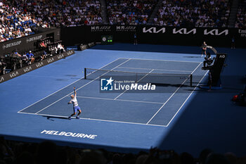 2024-01-23 - Gneral illustration view of the Rod Laver Arena center court with Novak Djokovic during the Australian Open 2024 Grand Slam tennis tournament on January 22, 2024 at Melbourne Park in Melbourne, Australia. Photo Victor Joly / DPPI - TENNIS - AUSTRALIAN OPEN 2024 - WEEK 2 - INTERNATIONALS - TENNIS