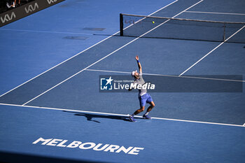 2024-01-23 - Novak Djokovic of Serbia serves during the Australian Open 2024 Grand Slam tennis tournament on January 22, 2024 at Melbourne Park in Melbourne, Australia. Photo Victor Joly / DPPI - TENNIS - AUSTRALIAN OPEN 2024 - WEEK 2 - INTERNATIONALS - TENNIS