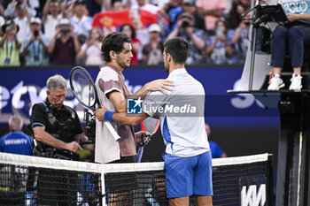 2024-01-23 - Novak Djokovic and Taylor Fritz during the Australian Open 2024 Grand Slam tennis tournament on January 22, 2024 at Melbourne Park in Melbourne, Australia. Photo Victor Joly / DPPI - TENNIS - AUSTRALIAN OPEN 2024 - WEEK 2 - INTERNATIONALS - TENNIS