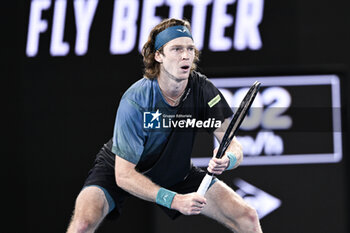 2024-01-23 - Andrey Rublev during the Australian Open 2024 Grand Slam tennis tournament on January 22, 2024 at Melbourne Park in Melbourne, Australia. Photo Victor Joly / DPPI - TENNIS - AUSTRALIAN OPEN 2024 - WEEK 2 - INTERNATIONALS - TENNIS