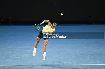 2024-01-24 - Carlos Alcaraz during the Australian Open AO 2024 Grand Slam tennis tournament on January 24, 2024 at Melbourne Park in Melbourne, Australia. Photo Victor Joly / DPPI - TENNIS - AUSTRALIAN OPEN 2024 - WEEK 2 - INTERNATIONALS - TENNIS