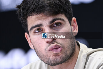 2024-01-24 - Carlos Alcaraz during a press conference during the Australian Open AO 2024 Grand Slam tennis tournament on January 24, 2024 at Melbourne Park in Melbourne, Australia. Photo Victor Joly / DPPI - TENNIS - AUSTRALIAN OPEN 2024 - WEEK 2 - INTERNATIONALS - TENNIS