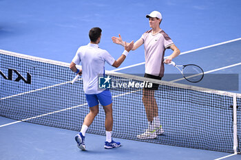 2024-01-26 - Jannik Sinner of Italy wins over Novak Djokovic of Serbia during the Australian Open AO 2024 Grand Slam tennis tournament on January 26, 2024 at Melbourne Park in Melbourne, Australia. Photo Victor Joly / DPPI - TENNIS - AUSTRALIAN OPEN 2024 - WEEK 2 - INTERNATIONALS - TENNIS