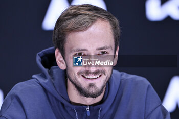 2024-01-26 - Daniil Medvedev during a press conference during the Australian Open AO 2024 Grand Slam tennis tournament on January 26, 2024 at Melbourne Park in Melbourne, Australia. Photo Victor Joly / DPPI - TENNIS - AUSTRALIAN OPEN 2024 - WEEK 2 - INTERNATIONALS - TENNIS