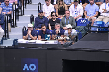 2024-01-26 - Goran Ivanisevic coach of Novak Djokovic during the Australian Open AO 2024 Grand Slam tennis tournament on January 26, 2024 at Melbourne Park in Melbourne, Australia. Photo Victor Joly / DPPI - TENNIS - AUSTRALIAN OPEN 2024 - WEEK 2 - INTERNATIONALS - TENNIS