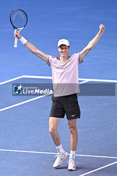 2024-01-26 - Jannik Sinner of Italy wins over Novak Djokovic of Serbia during the Australian Open AO 2024 Grand Slam tennis tournament on January 26, 2024 at Melbourne Park in Melbourne, Australia. Photo Victor Joly / DPPI - TENNIS - AUSTRALIAN OPEN 2024 - WEEK 2 - INTERNATIONALS - TENNIS