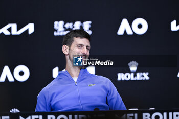 2024-01-26 - Novak Djokovic during a press conference during the Australian Open AO 2024 Grand Slam tennis tournament on January 26, 2024 at Melbourne Park in Melbourne, Australia. Photo Victor Joly / DPPI - TENNIS - AUSTRALIAN OPEN 2024 - WEEK 2 - INTERNATIONALS - TENNIS