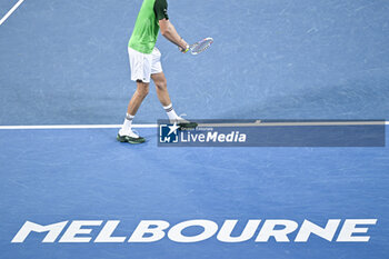 2024-01-28 - Illustration of a tennis player with his racket during the Australian Open AO 2024 men's final Grand Slam tennis tournament on January 28, 2024 at Melbourne Park in Australia. Photo Victor Joly / DPPI - TENNIS - AUSTRALIAN OPEN 2024 - WEEK 2 - INTERNATIONALS - TENNIS