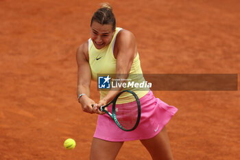 2024-05-15 - Rome, Italy 15.05.2024: Aryna Sabalenka VS Jelena Ostapenko (LAT) during Internazionali BNL 2024 women's WTA1000 Open tennis tournament in Rome at Grand Stand Arena . - INTERNAZIONALI BNL D'ITALIA - INTERNATIONALS - TENNIS