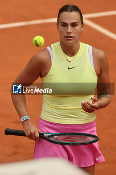 2024-05-15 - Rome, Italy 15.05.2024: Aryna Sabalenka VS Jelena Ostapenko (LAT) during Internazionali BNL 2024 women's WTA1000 Open tennis tournament in Rome at Grand Stand Arena . - INTERNAZIONALI BNL D'ITALIA - INTERNATIONALS - TENNIS