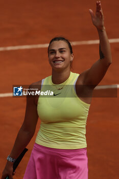 2024-05-15 - Rome, Italy 15.05.2024: Aryna Sabalenka VS Jelena Ostapenko (LAT) during Internazionali BNL 2024 women's WTA1000 Open tennis tournament in Rome at Grand Stand Arena . - INTERNAZIONALI BNL D'ITALIA - INTERNATIONALS - TENNIS