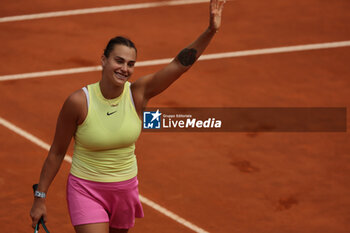 2024-05-15 - Rome, Italy 15.05.2024: Aryna Sabalenka VS Jelena Ostapenko (LAT) during Internazionali BNL 2024 women's WTA1000 Open tennis tournament in Rome at Grand Stand Arena . - INTERNAZIONALI BNL D'ITALIA - INTERNATIONALS - TENNIS