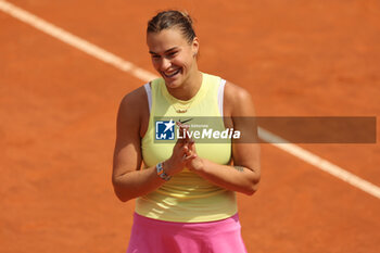 2024-05-15 - Rome, Italy 15.05.2024: Aryna Sabalenka VS Jelena Ostapenko (LAT) during Internazionali BNL 2024 women's WTA1000 Open tennis tournament in Rome at Grand Stand Arena . - INTERNAZIONALI BNL D'ITALIA - INTERNATIONALS - TENNIS