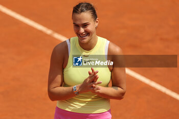 2024-05-15 - Rome, Italy 15.05.2024: Aryna Sabalenka VS Jelena Ostapenko (LAT) during Internazionali BNL 2024 women's WTA1000 Open tennis tournament in Rome at Grand Stand Arena . - INTERNAZIONALI BNL D'ITALIA - INTERNATIONALS - TENNIS