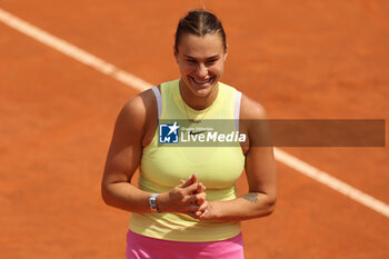 2024-05-15 - Rome, Italy 15.05.2024: Aryna Sabalenka VS Jelena Ostapenko (LAT) during Internazionali BNL 2024 women's WTA1000 Open tennis tournament in Rome at Grand Stand Arena . - INTERNAZIONALI BNL D'ITALIA - INTERNATIONALS - TENNIS