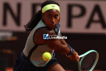 2024-05-15 - Rome, Italy 15.05.2024 : Coco Gauff (USA) during Internazionali BNL 2024 Women’s WTA 1000 Open tennis tournament in Rome at Grand Stand Arena . - INTERNAZIONALI BNL D'ITALIA - INTERNATIONALS - TENNIS