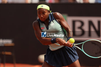 2024-05-15 - Rome, Italy 15.05.2024 : Coco Gauff (USA) during Internazionali BNL 2024 Women’s WTA 1000 Open tennis tournament in Rome at Grand Stand Arena . - INTERNAZIONALI BNL D'ITALIA - INTERNATIONALS - TENNIS