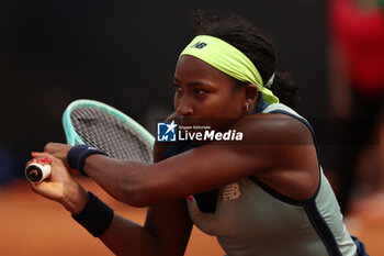 2024-05-15 - Rome, Italy 15.05.2024 : Coco Gauff (USA) during Internazionali BNL 2024 Women’s WTA 1000 Open tennis tournament in Rome at Grand Stand Arena . - INTERNAZIONALI BNL D'ITALIA - INTERNATIONALS - TENNIS