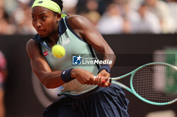 2024-05-15 - Rome, Italy 15.05.2024 : Coco Gauff (USA) during Internazionali BNL 2024 Women’s WTA 1000 Open tennis tournament in Rome at Grand Stand Arena . - INTERNAZIONALI BNL D'ITALIA - INTERNATIONALS - TENNIS