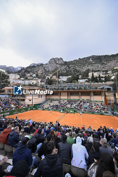 2024-04-09 - General atmosphere ambiance view or ambience illustration of Court des Princes during the Rolex Monte-Carlo ATP Masters 1000 tennis on April 9, 2024 at Monte Carlo Country Club in Roquebrune Cap Martin, France near Monaco. Photo Victor Joly / DPPI - TENNIS - ROLEX MONTE CARLO MASTERS 2024 - 09/04 - INTERNATIONALS - TENNIS