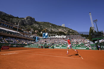 2024-04-11 - General atmosphere ambiance view or ambience illustration of center Court Rainier III during the Rolex Monte-Carlo ATP Masters 1000 tennis on April 11, 2024 at Monte Carlo Country Club in Roquebrune Cap Martin, France near Monaco. Photo Victor Joly / DPPI - TENNIS - ROLEX MONTE CARLO MASTERS 2024 - 11/04 - INTERNATIONALS - TENNIS