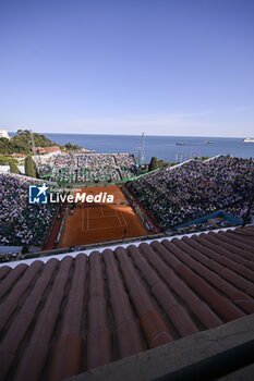 2024-04-11 - General atmosphere ambiance view or ambience illustration of center Court Rainier III during the Rolex Monte-Carlo ATP Masters 1000 tennis on April 11, 2024 at Monte Carlo Country Club in Roquebrune Cap Martin, France near Monaco. Photo Victor Joly / DPPI - TENNIS - ROLEX MONTE CARLO MASTERS 2024 - 11/04 - INTERNATIONALS - TENNIS