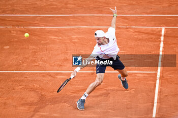 2024-04-11 - Grigor Dimitrov hits a volley during the Rolex Monte-Carlo ATP Masters 1000 tennis on April 11, 2024 at Monte Carlo Country Club in Roquebrune Cap Martin, France near Monaco. Photo Victor Joly / DPPI - TENNIS - ROLEX MONTE CARLO MASTERS 2024 - 11/04 - INTERNATIONALS - TENNIS