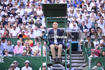 2024-04-13 - Chair umpire or referee Mohamed Lahyani during the Rolex Monte-Carlo ATP Masters 1000 tennis on April 13, 2024 at Monte Carlo Country Club in Roquebrune Cap Martin, France near Monaco. Photo Victor Joly / DPPI - TENNIS - ROLEX MONTE CARLO MASTERS 2024 - 13/04 - INTERNATIONALS - TENNIS