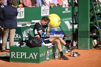 2024-04-14 - Casper Ruud during the Rolex Monte-Carlo final ATP Masters 1000 tennis on April 14, 2024 at Monte Carlo Country Club in Roquebrune Cap Martin, France near Monaco. Photo Victor Joly / DPPI - TENNIS - ROLEX MONTE CARLO MASTERS 2024 - 14/04 - INTERNATIONALS - TENNIS