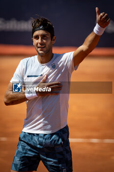 2024-04-19 - Tomas Etcheverry (Argentina) celebrates his victory over Cameron Norrie (UK) during a quarterfinal ATP 500 Barcelona Open Banc Sabadell 2024 match at Real Club de Tenis de Barcelona, in Barcelona, Spain on April 19, 2024. Photo by Felipe Mondino - ATP 500 BARCELONA OPEN BANC SABADELL 2024 - CAMERON NORRIE (UK) VS TOMAS ETCHEVERRY (ARG) - INTERNATIONALS - TENNIS