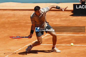 2024-04-22 - Bernabe Zatapa of Spain in action against Ugo Carabelli of Argentina during the Mutua Madrid Open 2024, ATP Masters 1000 and WTA 1000, tennis tournament on April 22, 2024 at Caja Magica in Madrid, Spain - TENNIS - MUTUA MADRID OPEN 2024 - INTERNATIONALS - TENNIS