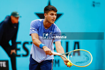 24/04/2024 - Pablo Llamas Ruiz of Spain in action against Lukas Klein of Slovakia during the Mutua Madrid Open 2024, ATP Masters 1000 and WTA 1000, tennis tournament on April 24, 2024 at Caja Magica in Madrid, Spain - TENNIS - MUTUA MADRID OPEN 2024 - INTERNAZIONALI - TENNIS