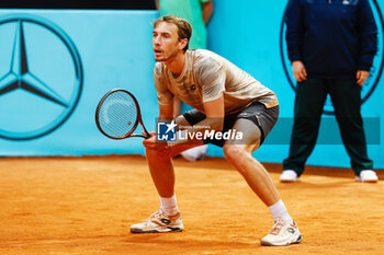 24/04/2024 - Lukas Klein of Slovakia in action against Pablo Llamas Ruiz of Spain during the Mutua Madrid Open 2024, ATP Masters 1000 and WTA 1000, tennis tournament on April 24, 2024 at Caja Magica in Madrid, Spain - TENNIS - MUTUA MADRID OPEN 2024 - INTERNAZIONALI - TENNIS