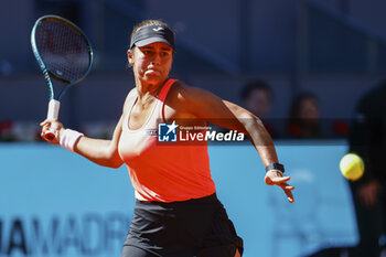 2024-04-24 - Jessica Bouzas Maneiro of Spain in action against Paula Badosa of Spain during the Mutua Madrid Open 2024, ATP Masters 1000 and WTA 1000, tennis tournament on April 24, 2024 at Caja Magica in Madrid, Spain - TENNIS - MUTUA MADRID OPEN 2024 - INTERNATIONALS - TENNIS