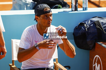 2024-04-24 - Rafael Nadal of Spain practices during the Mutua Madrid Open 2024, ATP Masters 1000 and WTA 1000, tennis tournament on April 24, 2024 at Caja Magica in Madrid, Spain - TENNIS - MUTUA MADRID OPEN 2024 - INTERNATIONALS - TENNIS