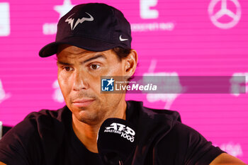 2024-04-25 - Rafael Nadal of Spain during the press conference at the Mutua Madrid Open 2024, ATP Masters 1000 and WTA 1000, tennis tournament on April 25, 2024 at Caja Magica in Madrid, Spain - TENNIS - MUTUA MADRID OPEN 2024 - INTERNATIONALS - TENNIS