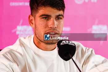 2024-04-26 - Carlos Alcaraz of Spain at press conference during the Mutua Madrid Open 2024, ATP Masters 1000 and WTA 1000, tennis tournament on April 26, 2024 at Caja Magica in Madrid, Spain - TENNIS - MUTUA MADRID OPEN 2024 - INTERNATIONALS - TENNIS