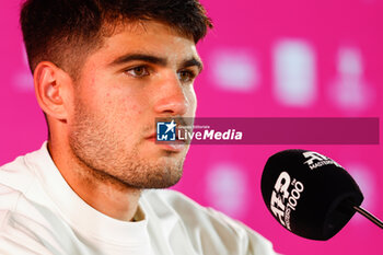 2024-04-26 - Carlos Alcaraz of Spain at press conference during the Mutua Madrid Open 2024, ATP Masters 1000 and WTA 1000, tennis tournament on April 26, 2024 at Caja Magica in Madrid, Spain - TENNIS - MUTUA MADRID OPEN 2024 - INTERNATIONALS - TENNIS