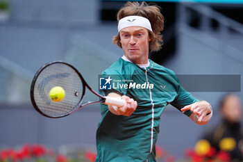 28/04/2024 - Andrey Rublev of Russia in action against Alejandro Davidovich Fokina of Spain during the Mutua Madrid Open 2024, ATP Masters 1000 and WTA 1000, tennis tournament on April 28, 2024 at Caja Magica in Madrid, Spain - TENNIS - MUTUA MADRID OPEN 2024 - INTERNAZIONALI - TENNIS