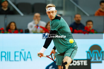 2024-04-28 - Denis Shapovalov of Canada in action against Alexander Zverev of Germany during the Mutua Madrid Open 2024, ATP Masters 1000 and WTA 1000, tennis tournament on April 28, 2024 at Caja Magica in Madrid, Spain - TENNIS - MUTUA MADRID OPEN 2024 - INTERNATIONALS - TENNIS