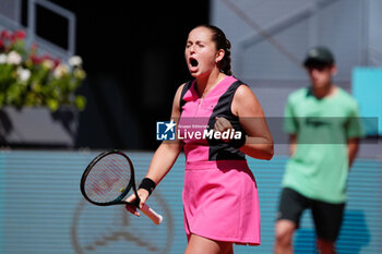 29/04/2024 - Jelena Ostapenko of Latvia in action against Ons Jabeur of Tunisia during the Mutua Madrid Open 2024, ATP Masters 1000 and WTA 1000, tennis tournament on April 29, 2024 at Caja Magica in Madrid, Spain - TENNIS - MUTUA MADRID OPEN 2024 - INTERNAZIONALI - TENNIS