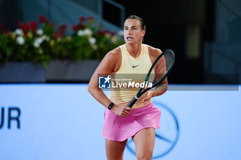 29/04/2024 - Aryna Sabalenka of Belarus in action against Danielle Collins of United States during the Mutua Madrid Open 2024, ATP Masters 1000 and WTA 1000, tennis tournament on April 29, 2024 at Caja Magica in Madrid, Spain - TENNIS - MUTUA MADRID OPEN 2024 - INTERNAZIONALI - TENNIS