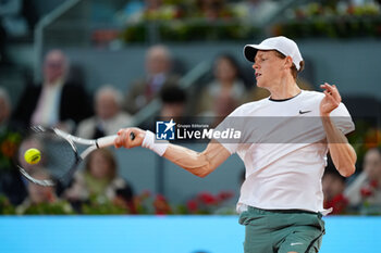 2024-04-29 - Jannik Sinner of Italy in action against Pavel Kotov of Russia during the Mutua Madrid Open 2024, ATP Masters 1000 and WTA 1000, tennis tournament on April 29, 2024 at Caja Magica in Madrid, Spain - TENNIS - MUTUA MADRID OPEN 2024 - INTERNATIONALS - TENNIS