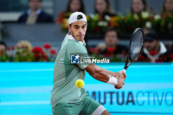 01/05/2024 - Francisco Cerundolo of Argentina in action against Taylor Fritz of United States during the Mutua Madrid Open 2024, ATP Masters 1000 and WTA 1000, tennis tournament on May 1, 2024 at Caja Magica in Madrid, Spain - TENNIS - MUTUA MADRID OPEN 2024 - INTERNAZIONALI - TENNIS