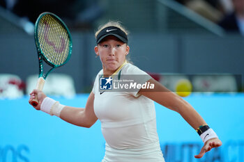 01/05/2024 - Mirra Andreeva of Russia in action against Aryna Sabalenka of Belarus during the Mutua Madrid Open 2024, ATP Masters 1000 and WTA 1000, tennis tournament on May 1, 2024 at Caja Magica in Madrid, Spain - TENNIS - MUTUA MADRID OPEN 2024 - INTERNAZIONALI - TENNIS